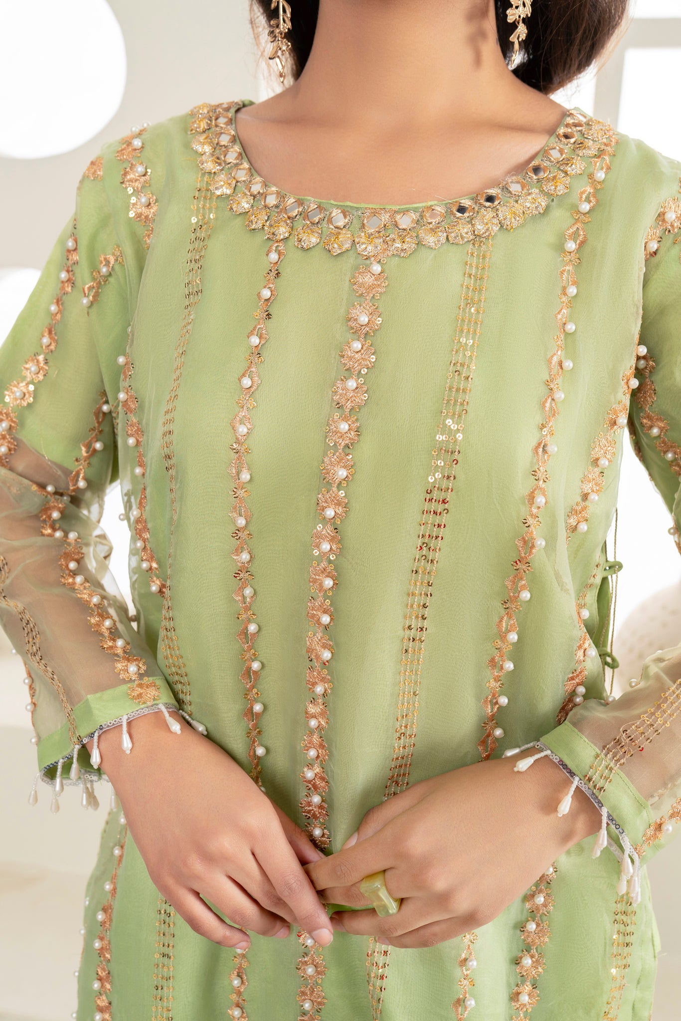 3-Piece Sharara  Embroidered Suit