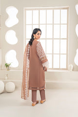 Organza Shirt with Organza Dupatta and Russian Grip Trousers - 3PC Suit