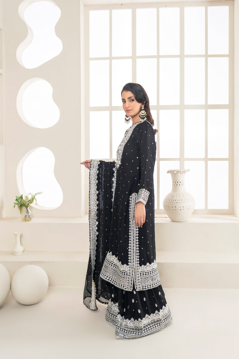 3-Piece Sofoon Shirt with Shafoon Dupatta Dress