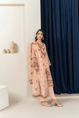 Organza Shirt with Organza Dupatta and Russian Grip Trousers - 3PC Suit