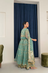 Fully Embroidered and Fully Embellished Maxi Organza 3PC Suite