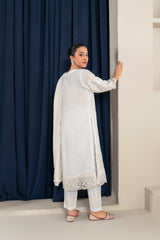 Chiffon Embroidered Shirt with Organza Embroidered Dupatta and Russian Grip Trousers - 3PC Suit