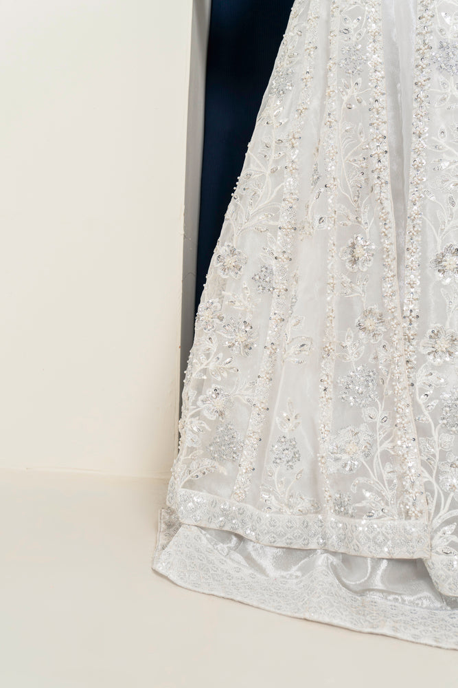 Organza Maxi Gown Style Fully Embroidered and Embellished Party Wear Dress