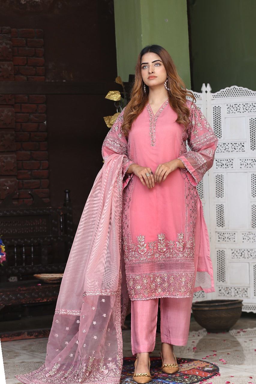 Embroidery with Hand Work 3pc Suits