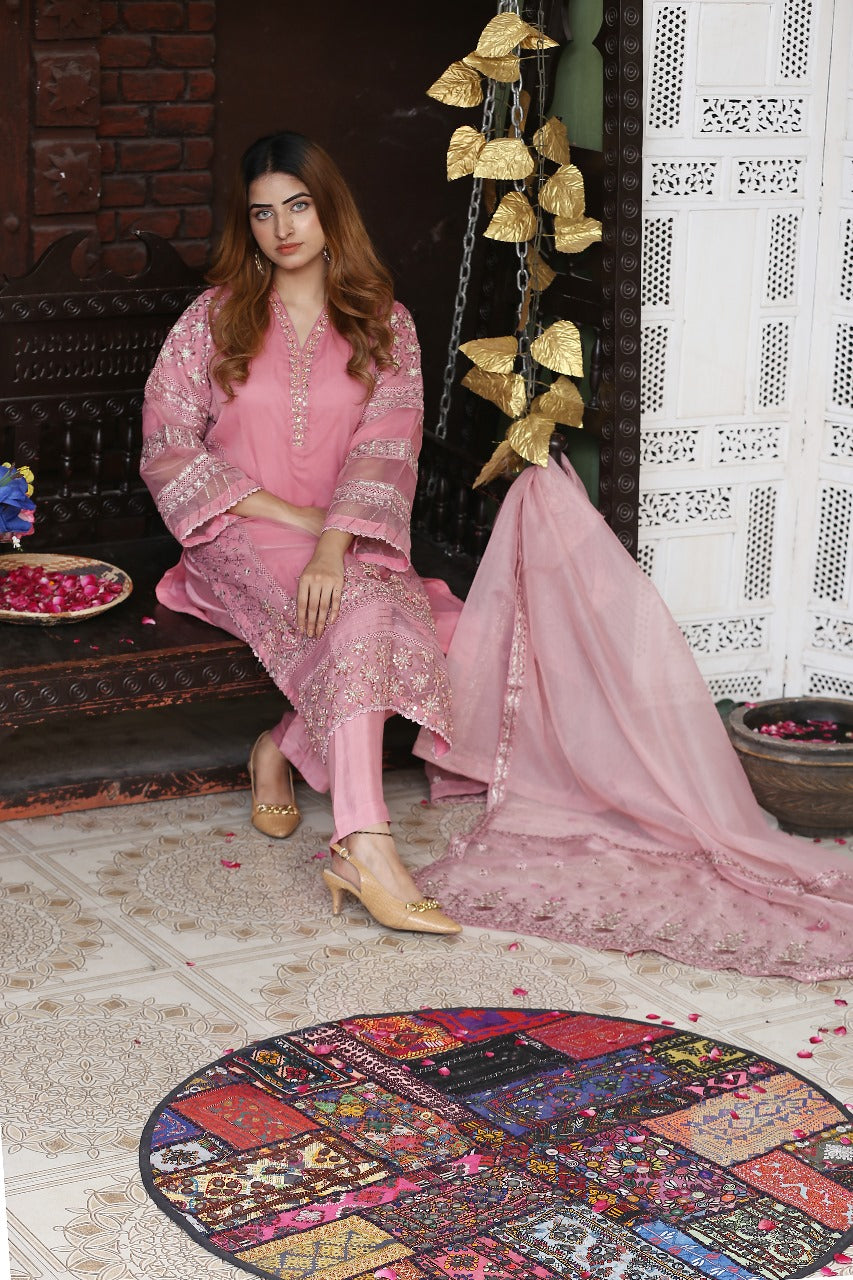 Embroidery with Hand Work 3pc Suits