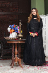 Maksi Frock with Stone Work 3-Piece Set in Black