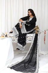 Shafoon Fully Embroidered Design 3piece Suit