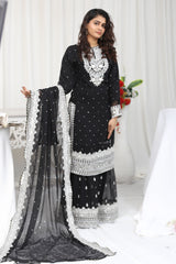 Shafoon Fully Embroidered Design 3piece Suit