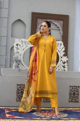 Elegant Monar Print Cotton Lawn Ready-to-Wear Outfit with Fully Embroidered Dupatta