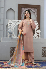 Front & Back Embroidered Ready-to-Wear Outfit with Stylish Dupatta