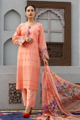 3pc Embroidered Cotton Lawn Ready-to-Wear Suit with Plan Trozar