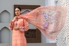 3pc Embroidered Cotton Lawn Ready-to-Wear Suit with Plan Trozar